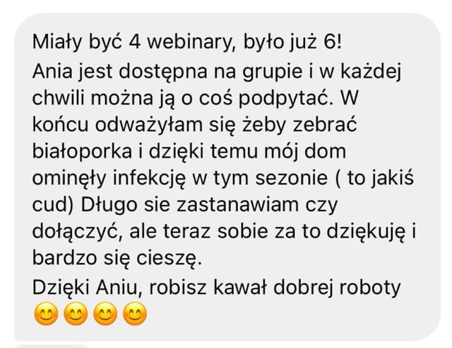 Opinia uczestniczki kursu